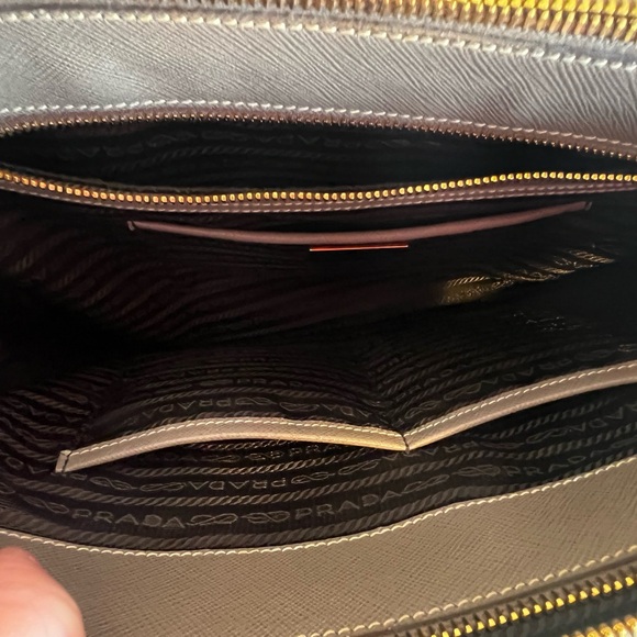 Prada Tan Satchel with Structured Shape and Gold Accents - Picture 9 of 12